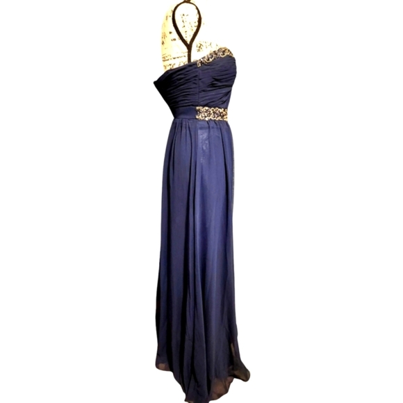 Bee Darlin Navy Blue Strapless Dress - Picture 4 of 12